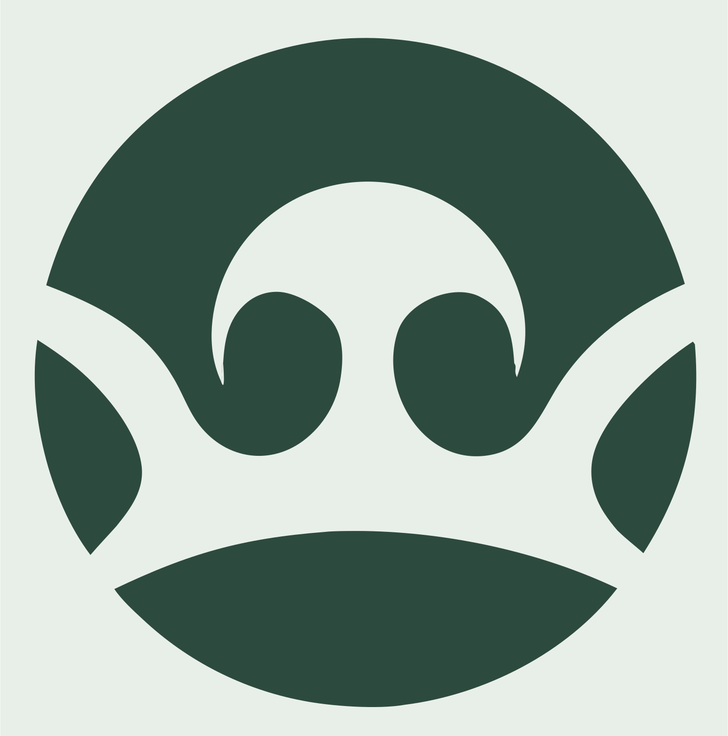 Negative Space Crown Circle Badge #e8efe9/#2d4a3e