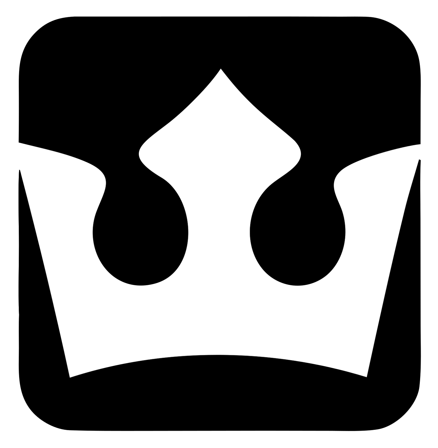 Negative Space Crown Square Badge #ffffff/#000000