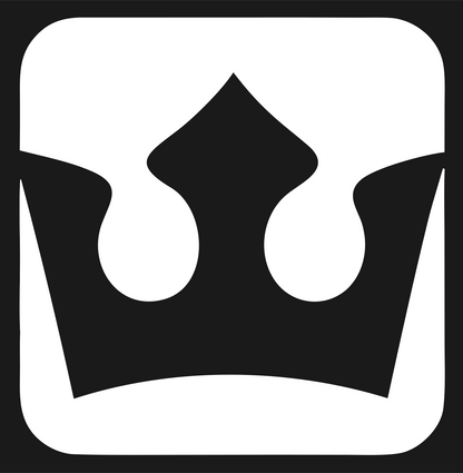 Negative Space Crown Square Badge #1a1a1a/#ffffff