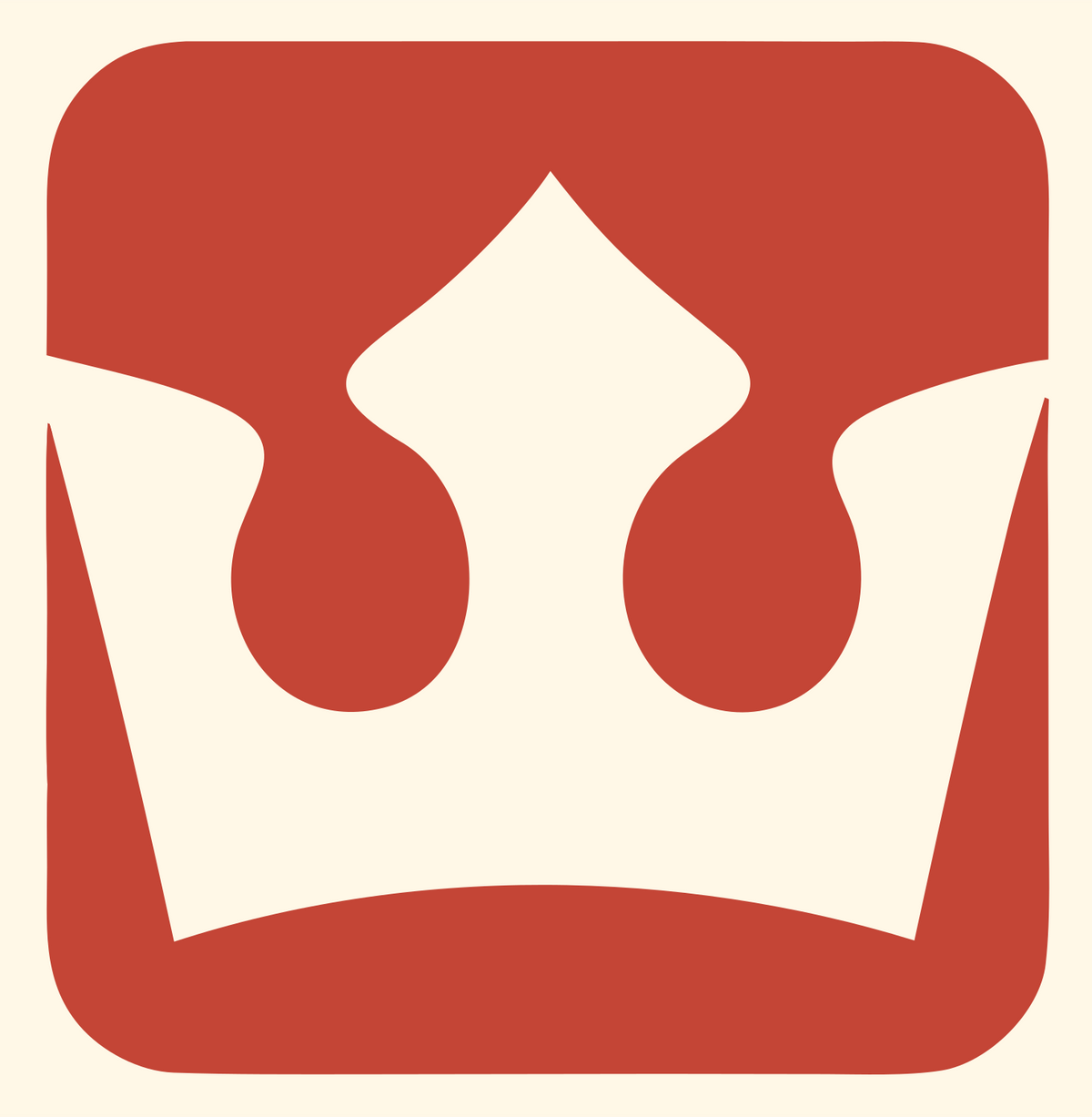 Negative Space Crown Square Badge #fff8e7/#c44536