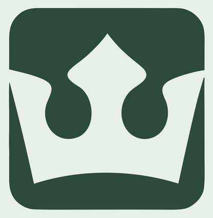 Negative Space Crown Square Badge #e8efe9/#2d4a3e