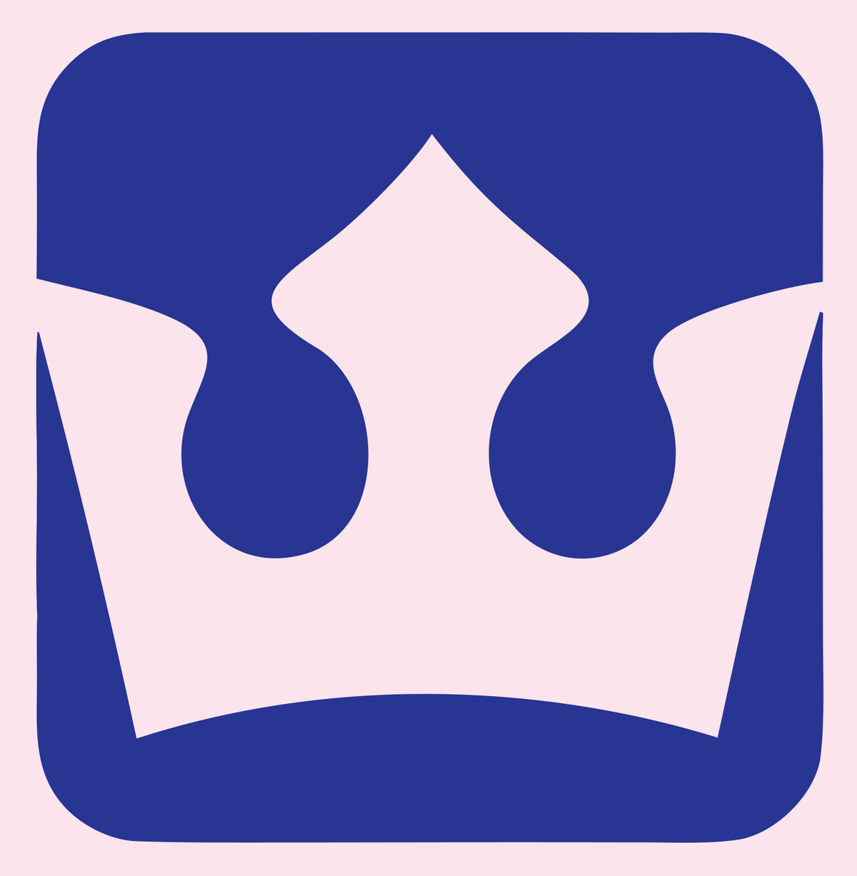 Negative Space Crown Square Badge #fce4ec/#283593