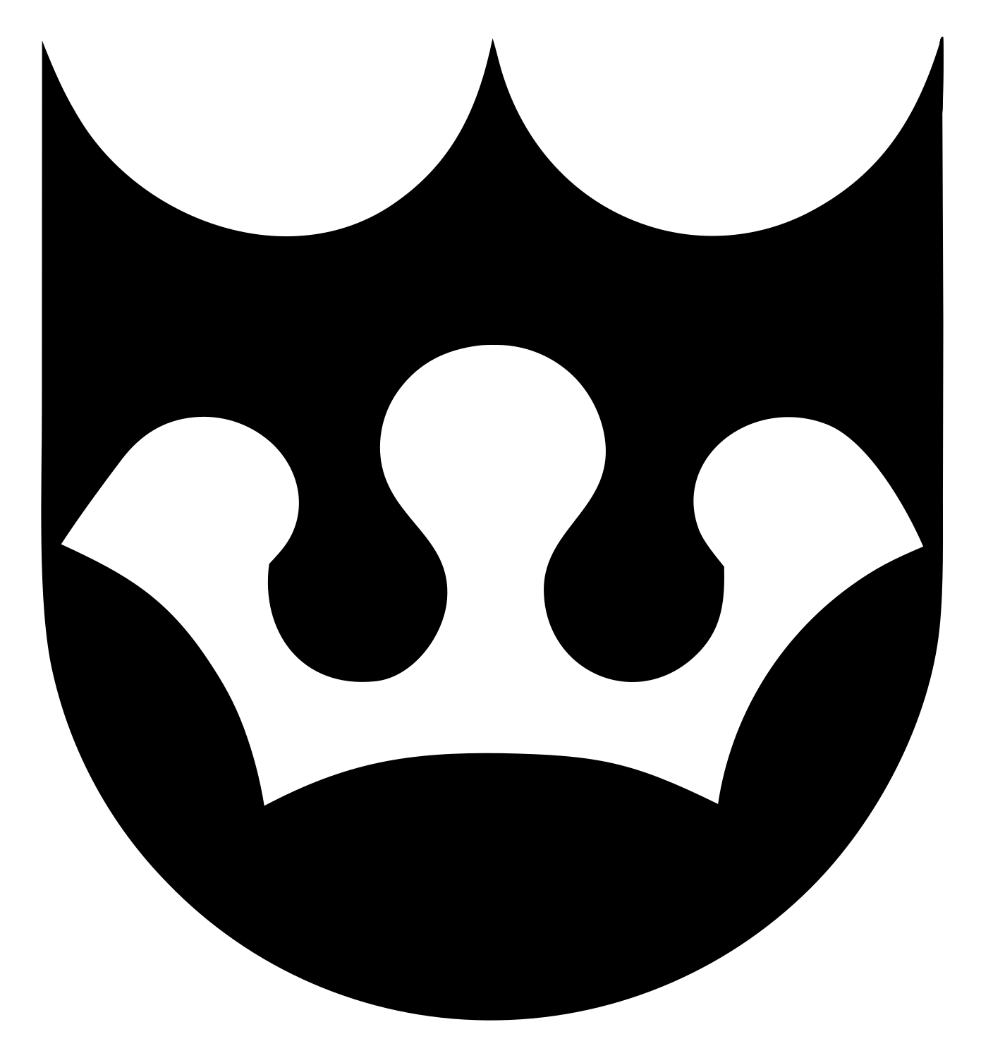 Shield Crown Negative Space Crest #ffffff/#000000