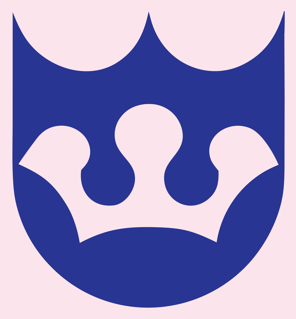 Shield Crown Negative Space Crest #fce4ec/#283593