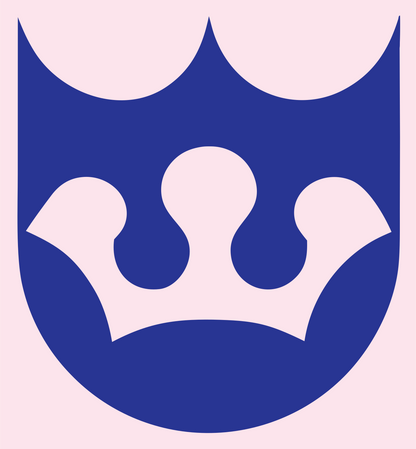 Shield Crown Negative Space Crest #fce4ec/#283593