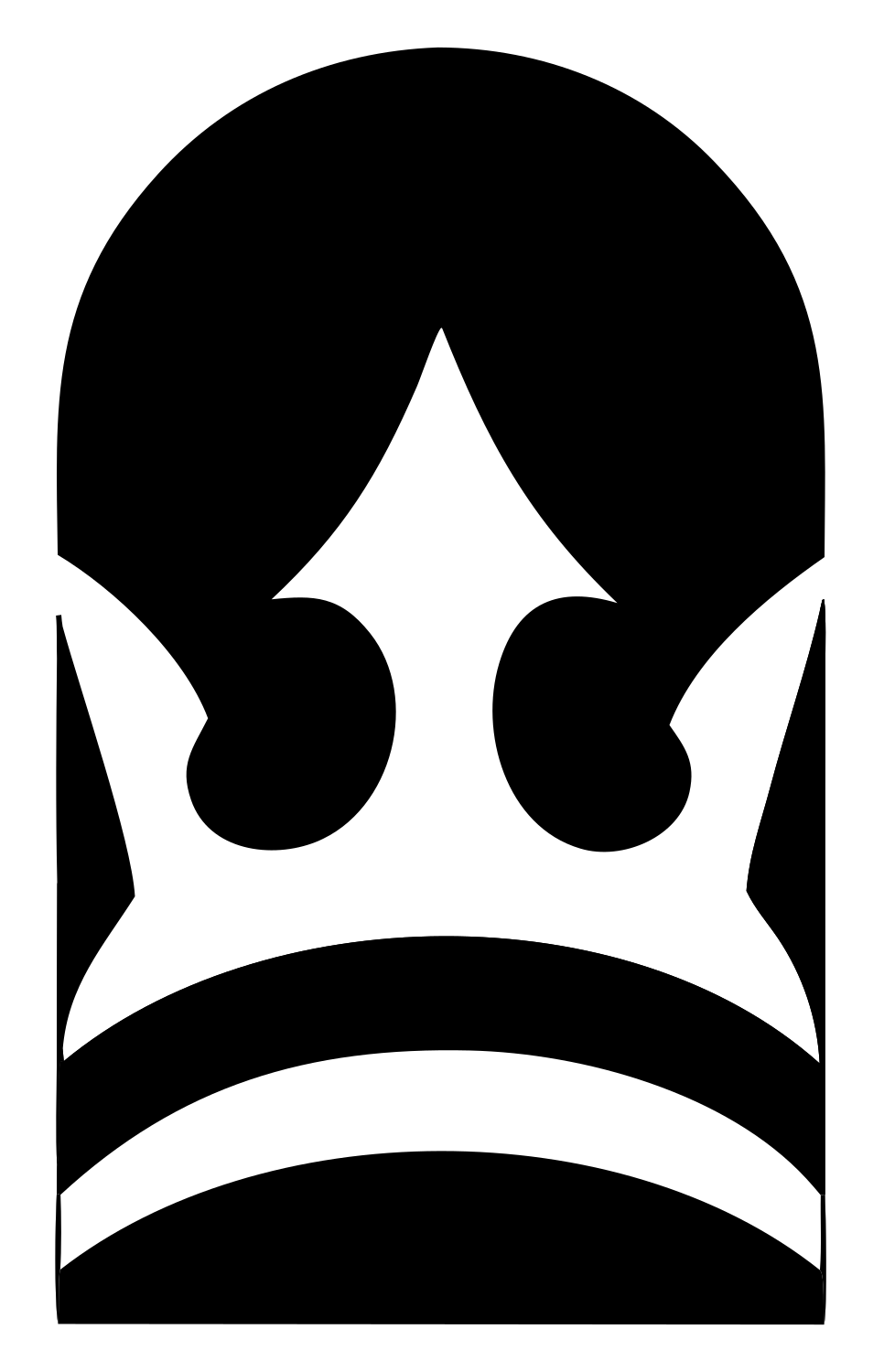 Arch Crown Negative Space Logo #ffffff/#000000