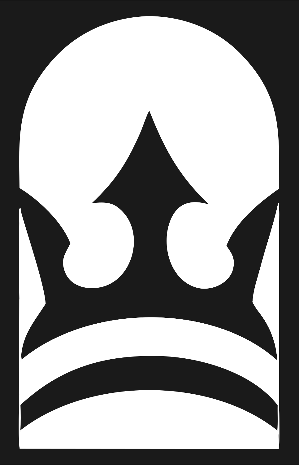 Arch Crown Negative Space Logo #1a1a1a/#ffffff