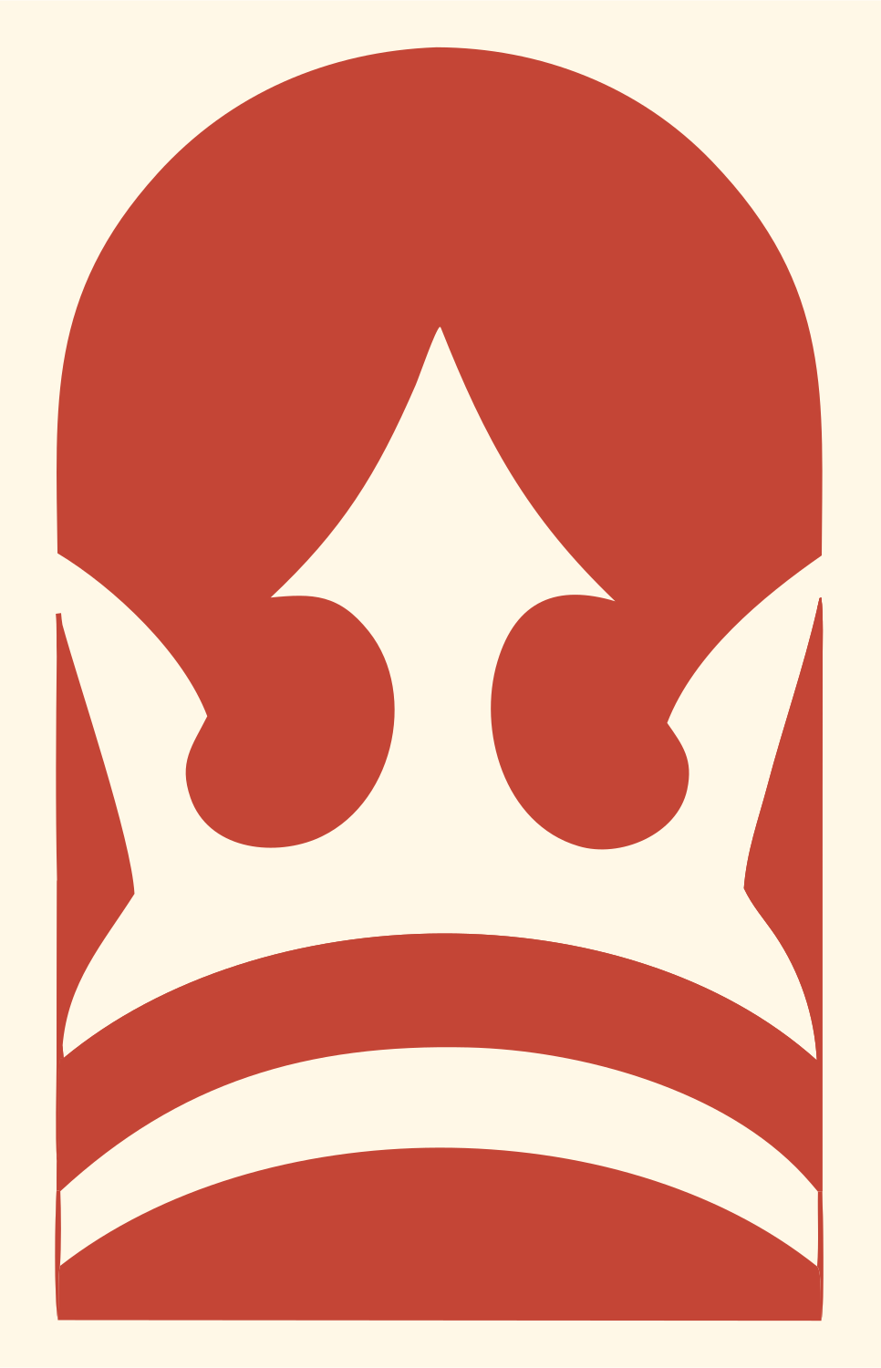 Arch Crown Negative Space Logo #fff8e7/#c44536