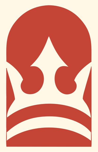 Arch Crown Negative Space Logo #fff8e7/#c44536