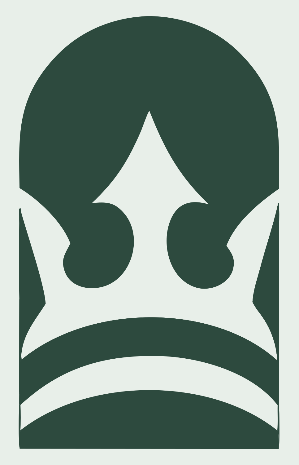 Arch Crown Negative Space Logo #e8efe9/#2d4a3e