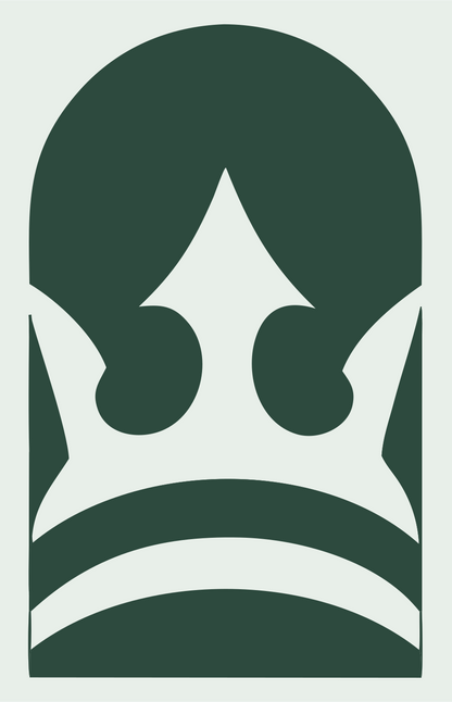 Arch Crown Negative Space Logo #e8efe9/#2d4a3e