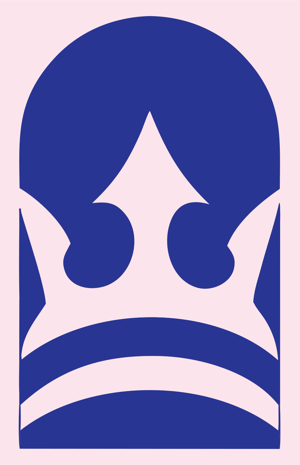 Arch Crown Negative Space Logo #fce4ec/#283593