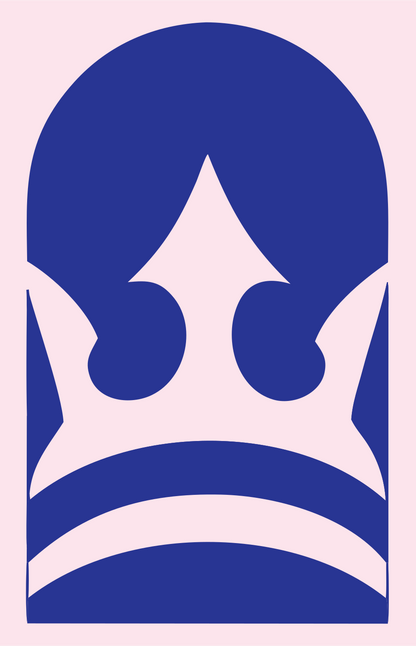 Arch Crown Negative Space Logo #fce4ec/#283593