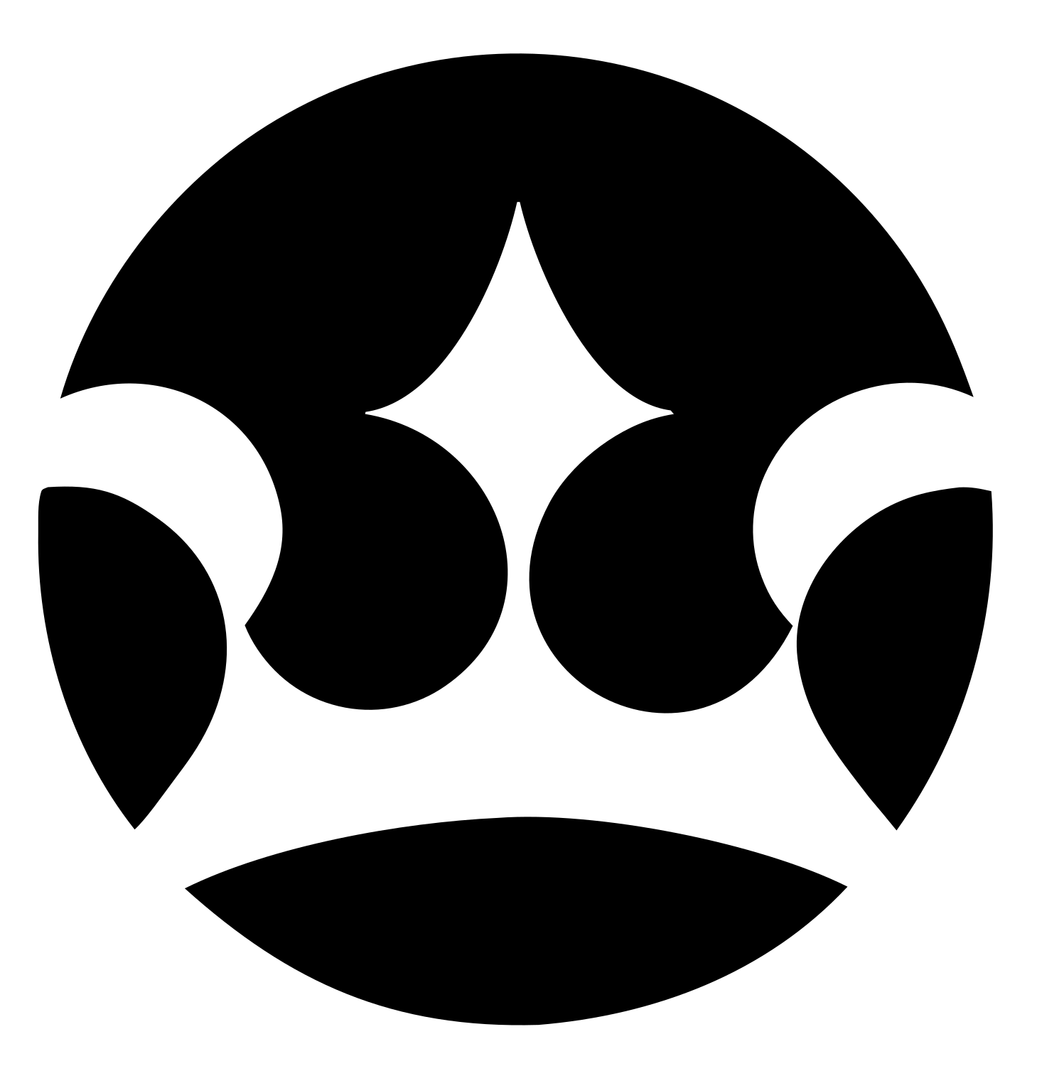 Sparkle Crown Circle Mark #ffffff/#000000