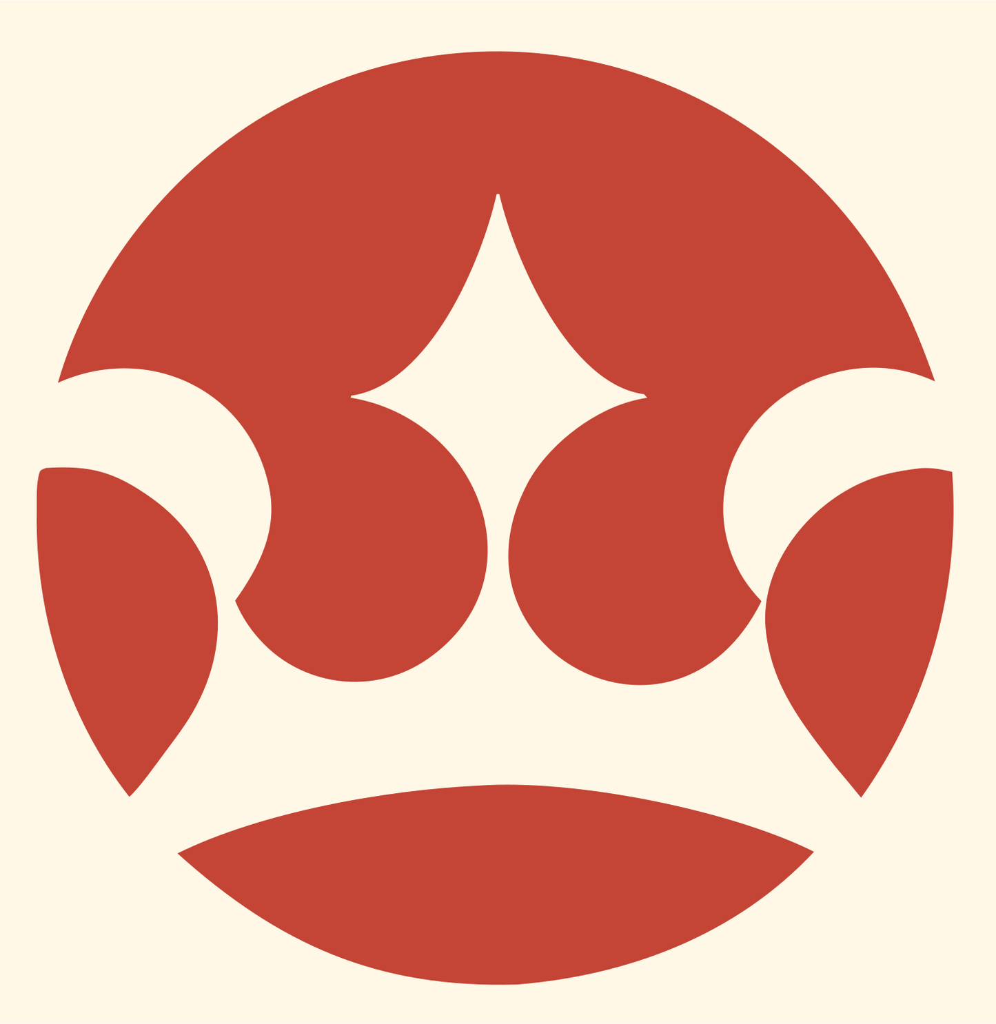 Sparkle Crown Circle Mark #fff8e7/#c44536