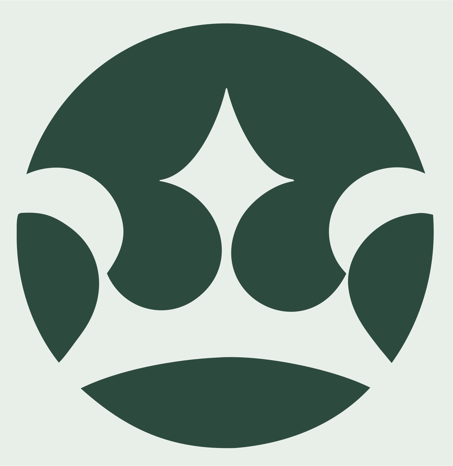 Sparkle Crown Circle Mark #e8efe9/#2d4a3e