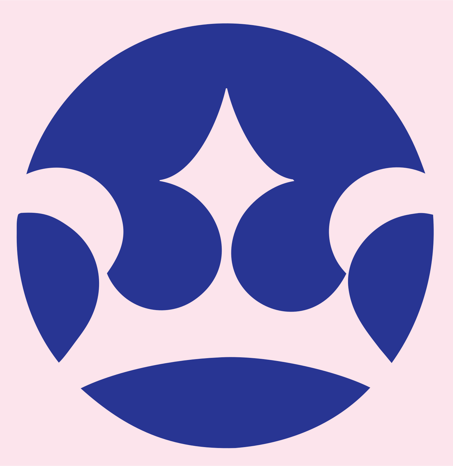Sparkle Crown Circle Mark #fce4ec/#283593
