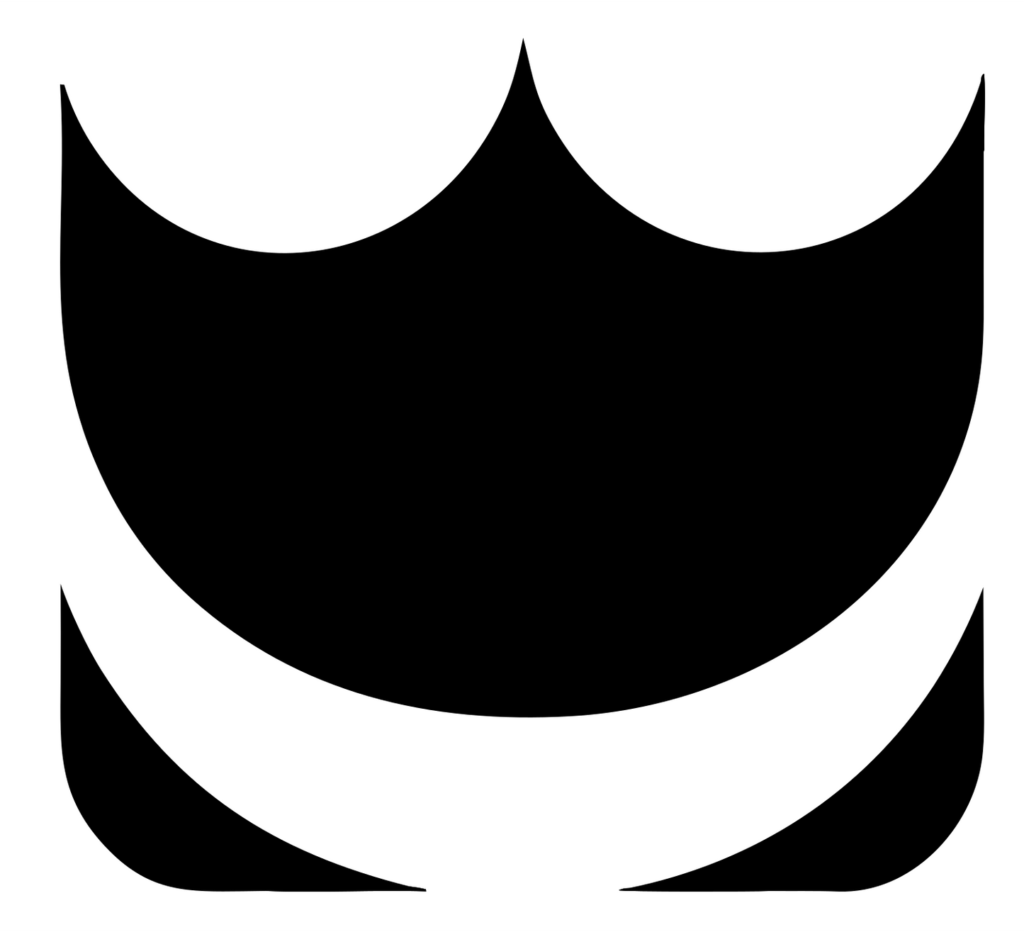 Negative Space Crown Silhouette Mark #ffffff/#000000