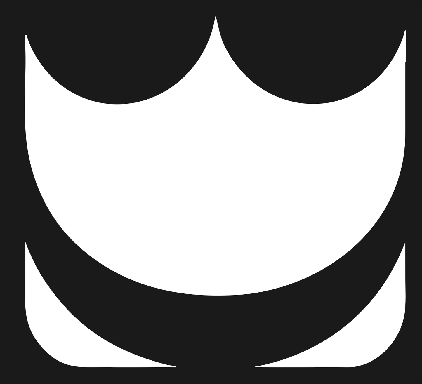 Negative Space Crown Silhouette Mark #1a1a1a/#ffffff