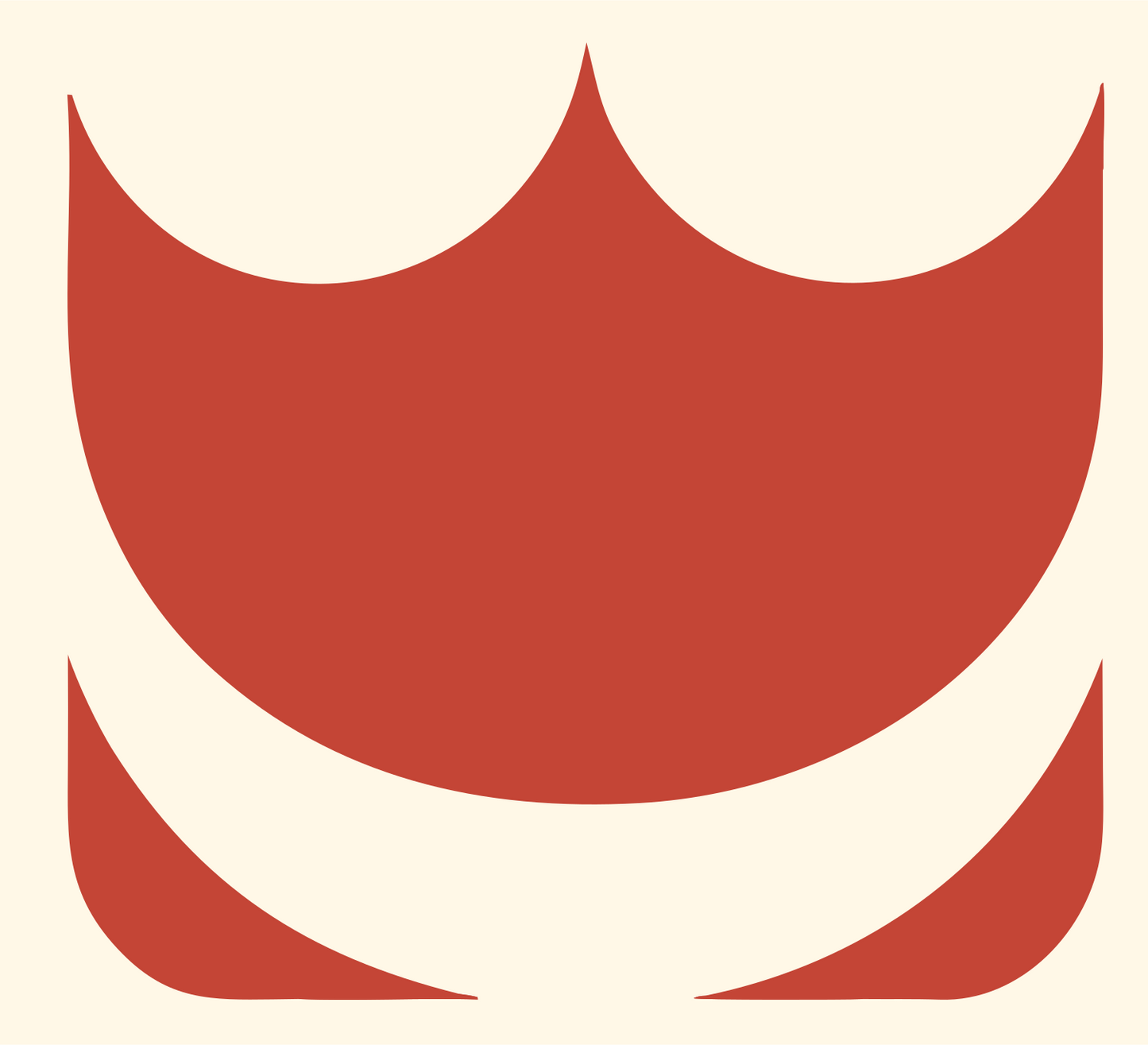 Negative Space Crown Silhouette Mark #fff8e7/#c44536