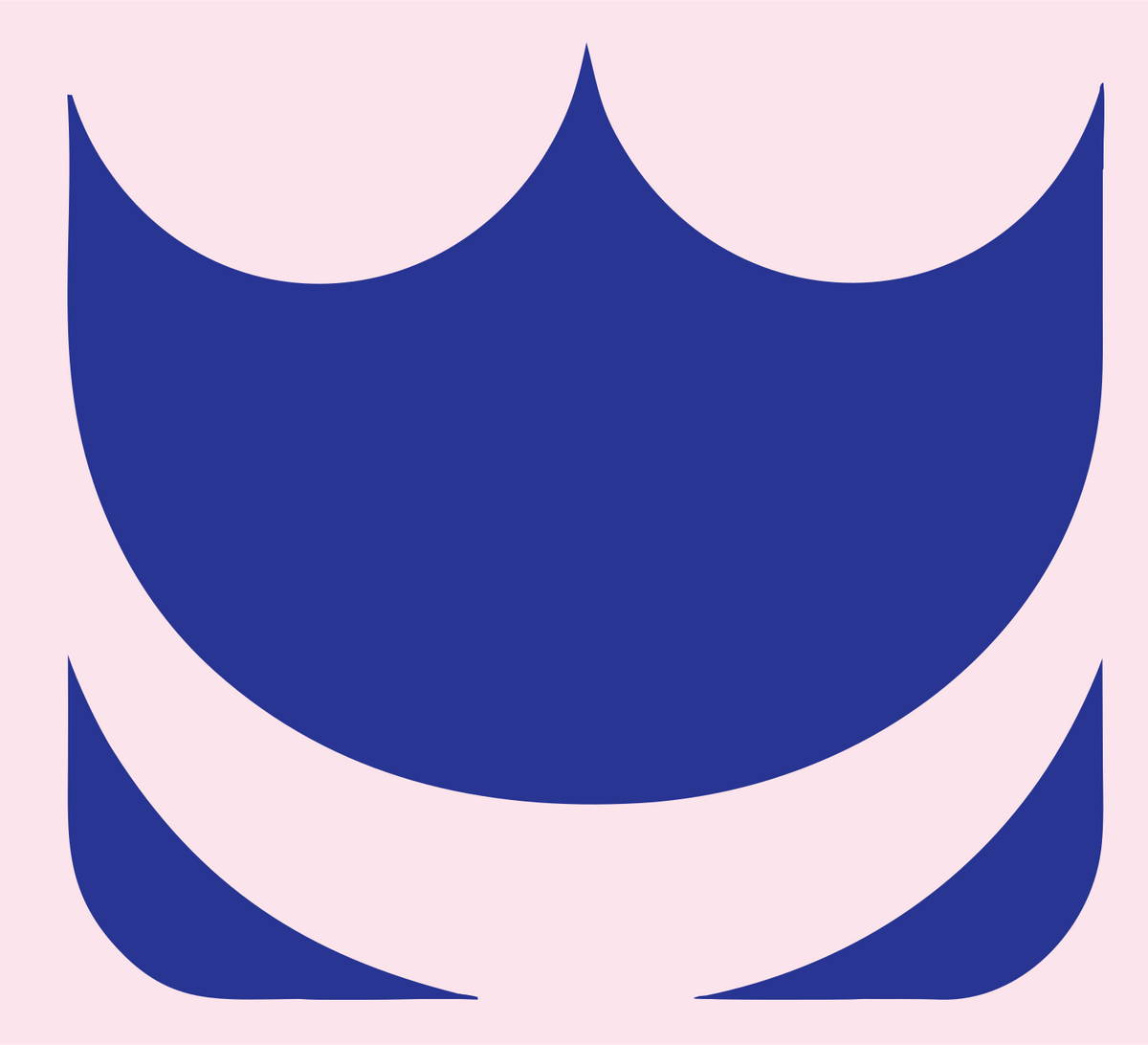 Negative Space Crown Silhouette Mark #fce4ec/#283593
