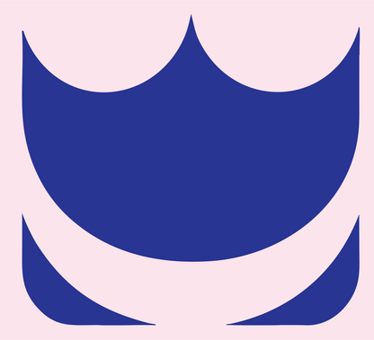 Negative Space Crown Silhouette Mark #fce4ec/#283593