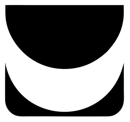 Rounded Crown Negative Space Logo #ffffff/#000000