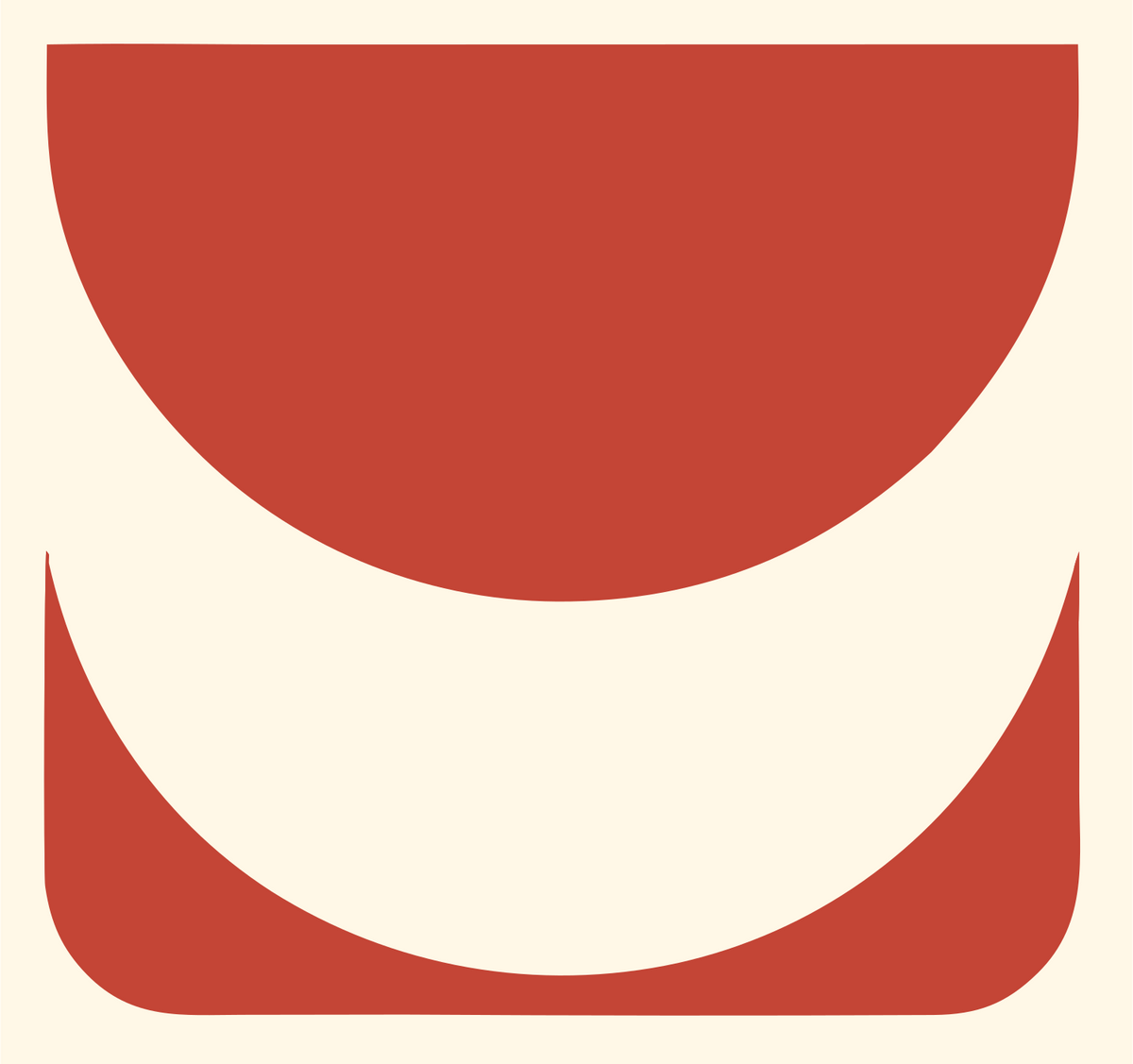 Rounded Crown Negative Space Logo #fff8e7/#c44536