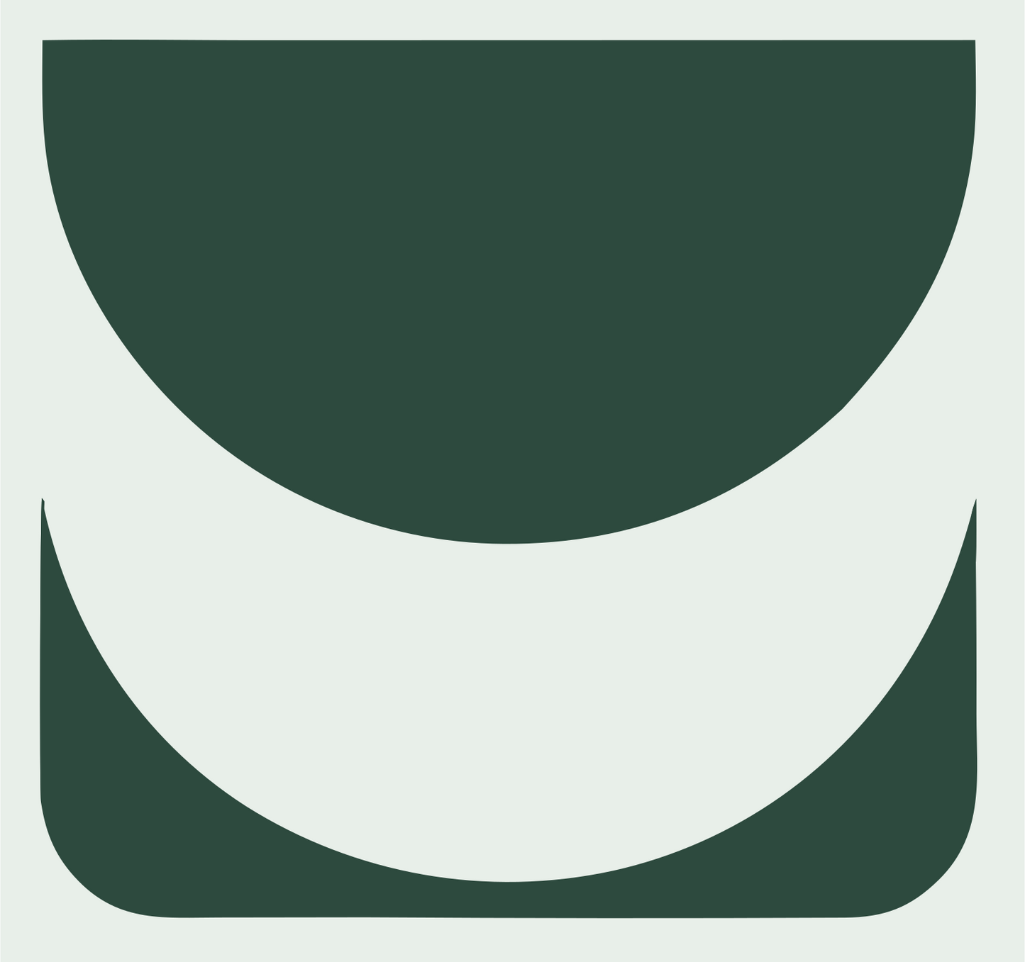 Rounded Crown Negative Space Logo #e8efe9/#2d4a3e