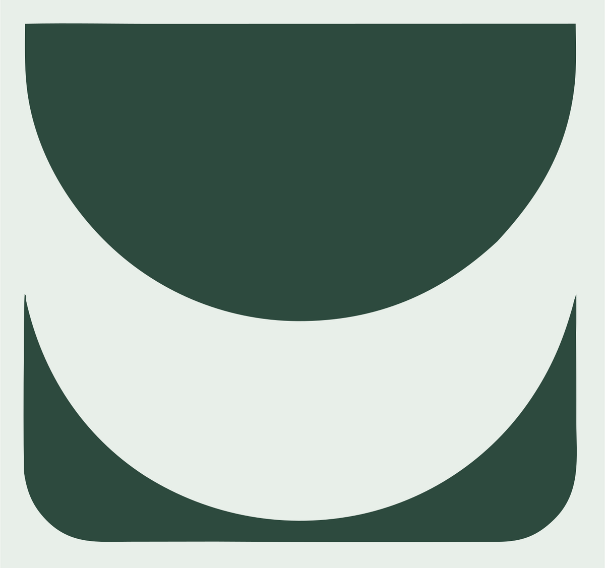 Rounded Crown Negative Space Logo #e8efe9/#2d4a3e