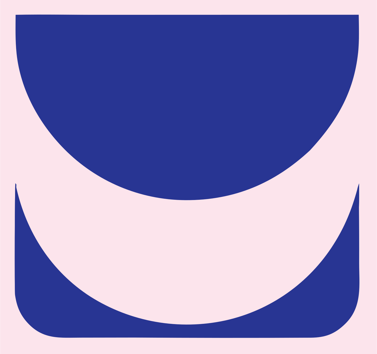 Rounded Crown Negative Space Logo #fce4ec/#283593
