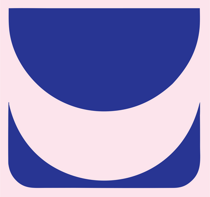 Rounded Crown Negative Space Logo #fce4ec/#283593