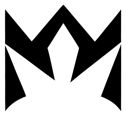 Jagged Crown Negative Space Logo #ffffff/#000000
