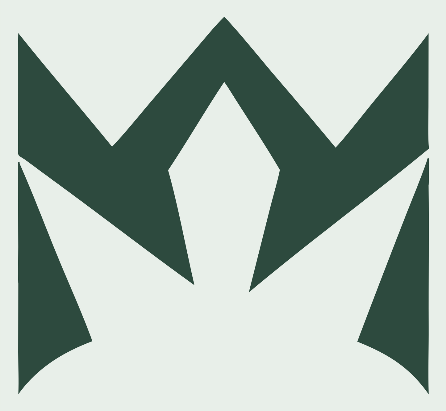 Jagged Crown Negative Space Logo #e8efe9/#2d4a3e