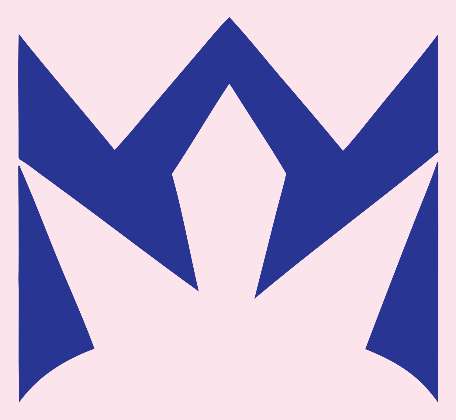 Jagged Crown Negative Space Logo #fce4ec/#283593