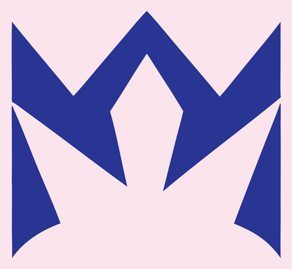Jagged Crown Negative Space Logo #fce4ec/#283593