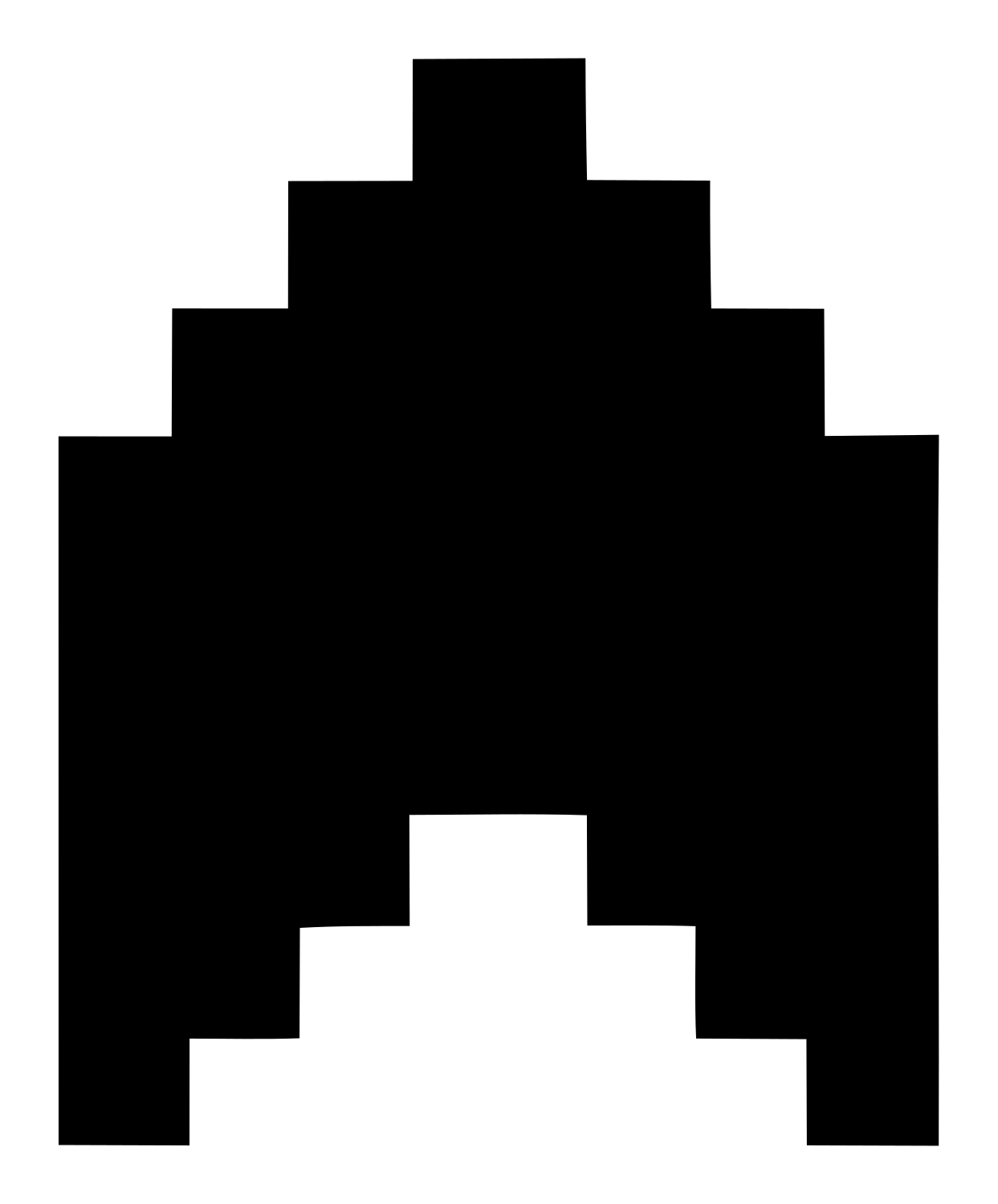 Pixel Crown Retro Badge #ffffff/#000000