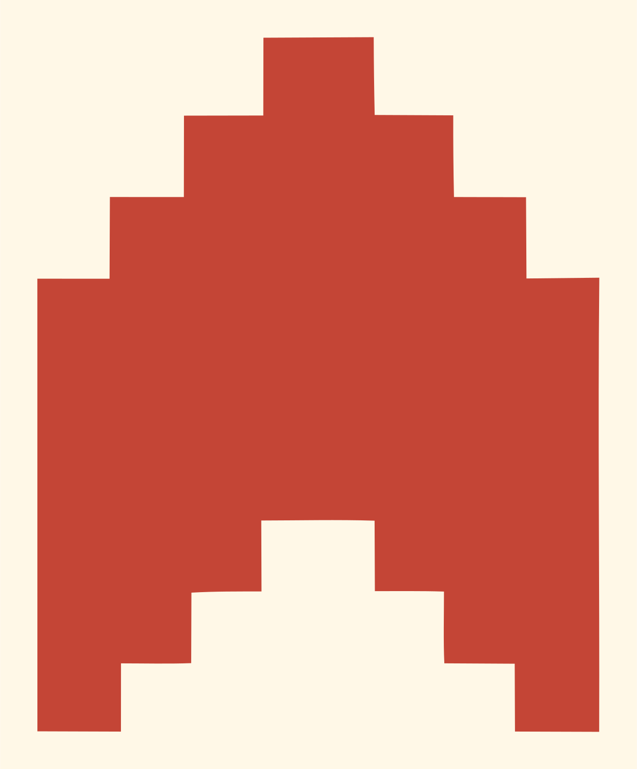 Pixel Crown Retro Badge #fff8e7/#c44536