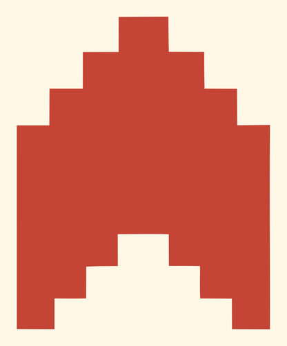 Pixel Crown Retro Badge #fff8e7/#c44536
