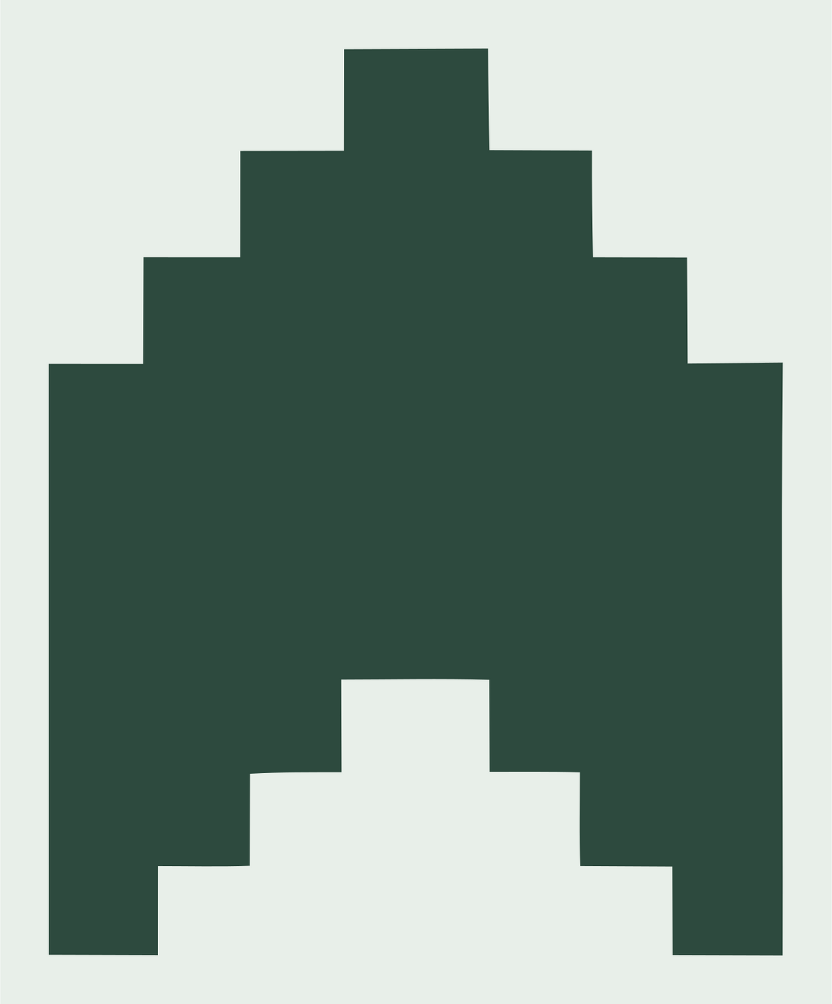Pixel Crown Retro Badge #e8efe9/#2d4a3e