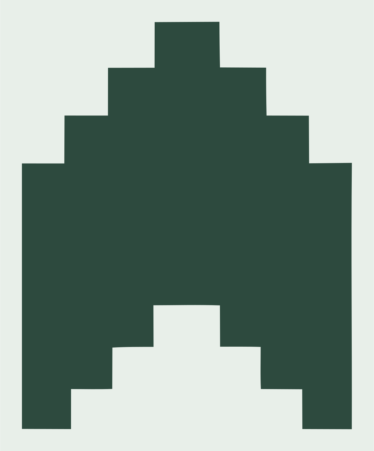 Pixel Crown Retro Badge #e8efe9/#2d4a3e