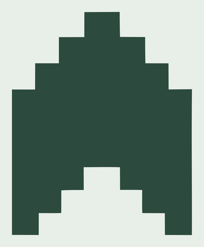 Pixel Crown Retro Badge #e8efe9/#2d4a3e
