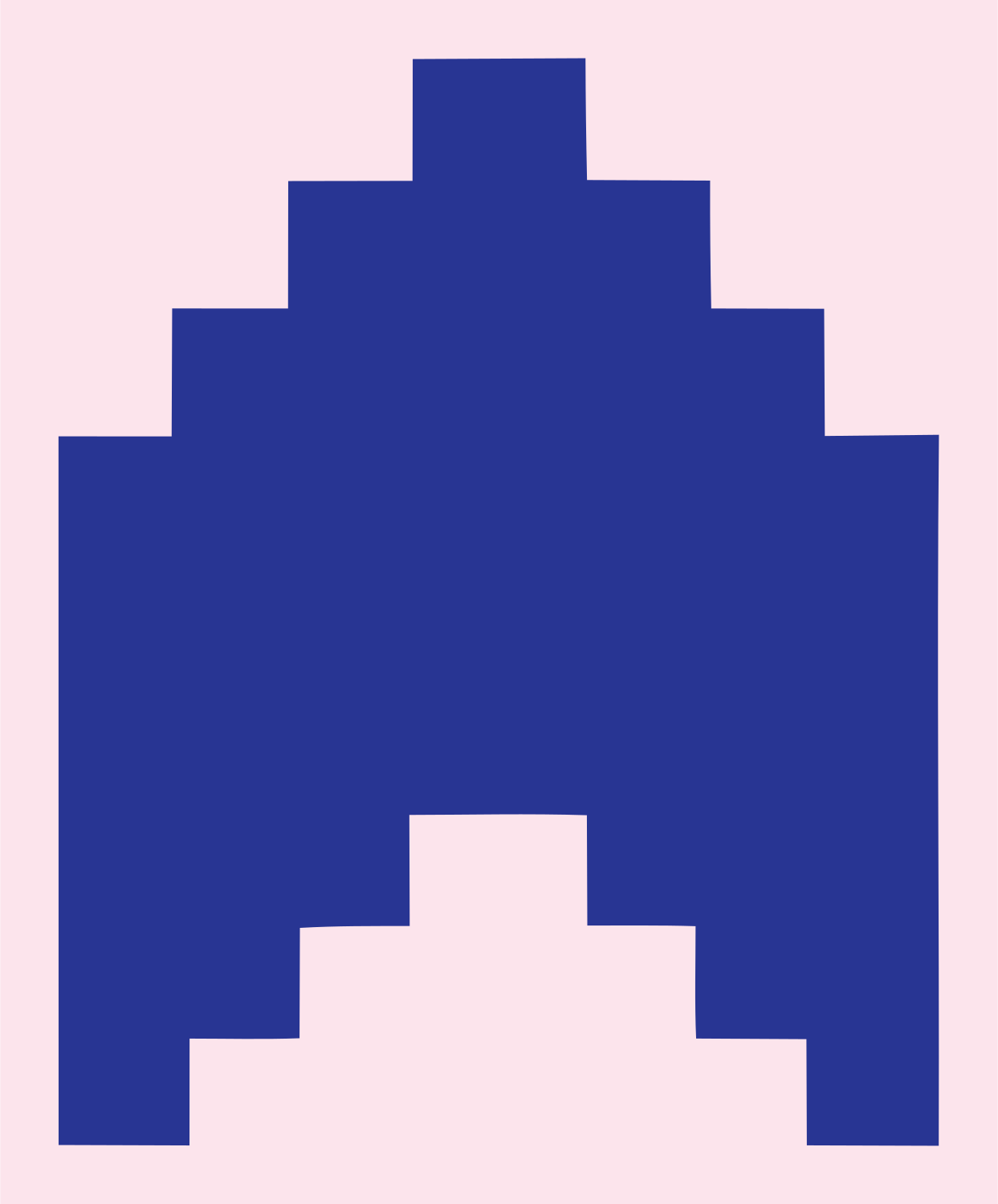 Pixel Crown Retro Badge #fce4ec/#283593