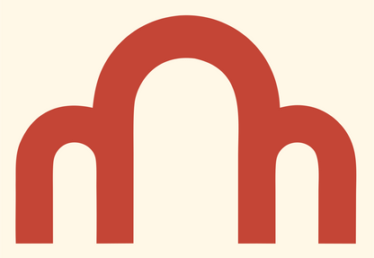 Blocky Arch Crown Mark #fff8e7/#c44536