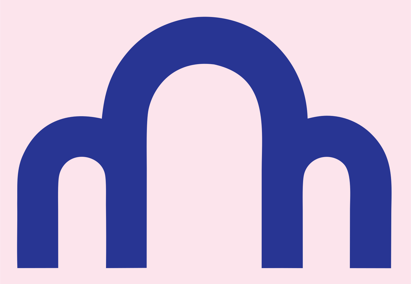 Blocky Arch Crown Mark #fce4ec/#283593