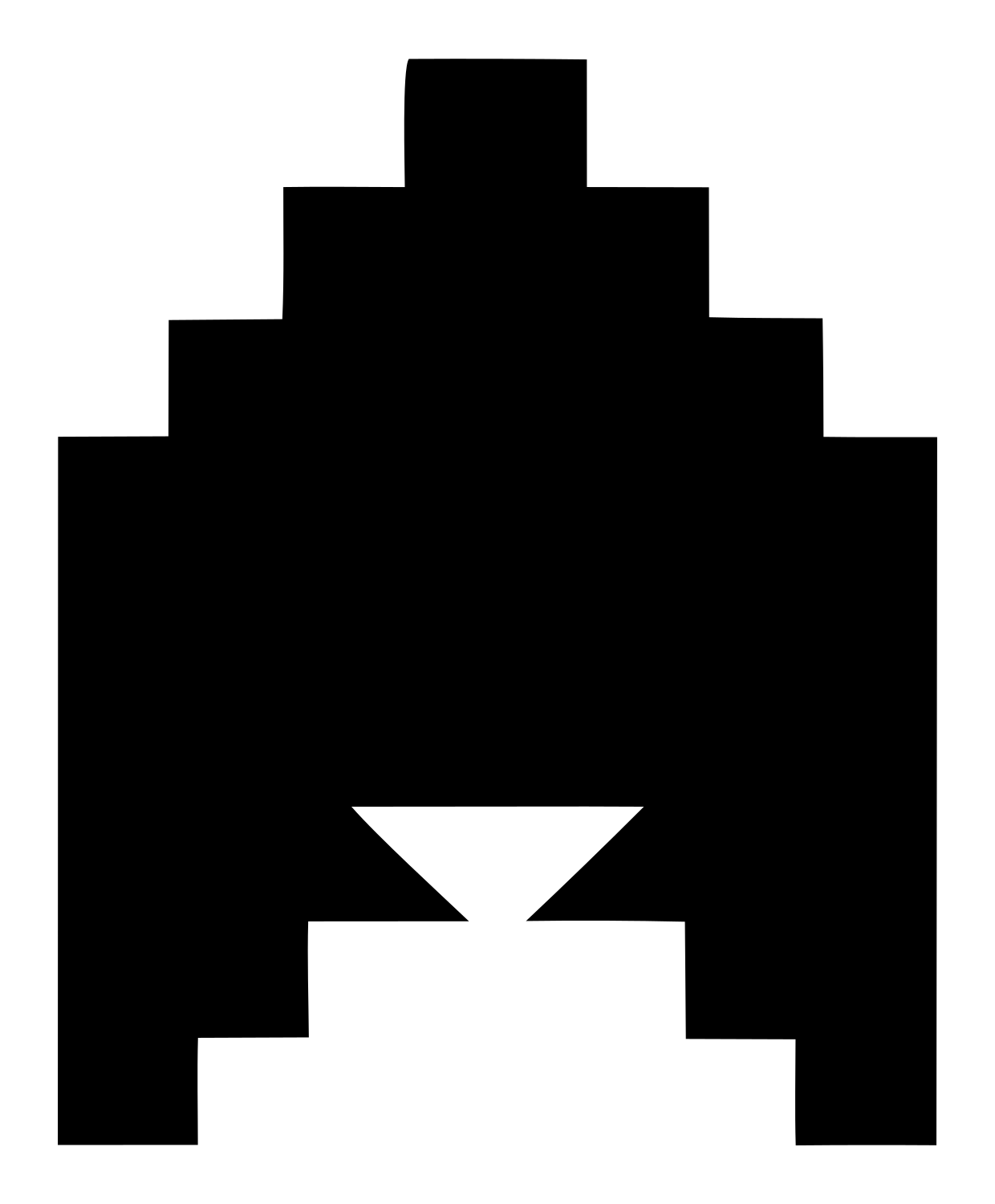 Pixel Crown Stepped Emblem #ffffff/#000000