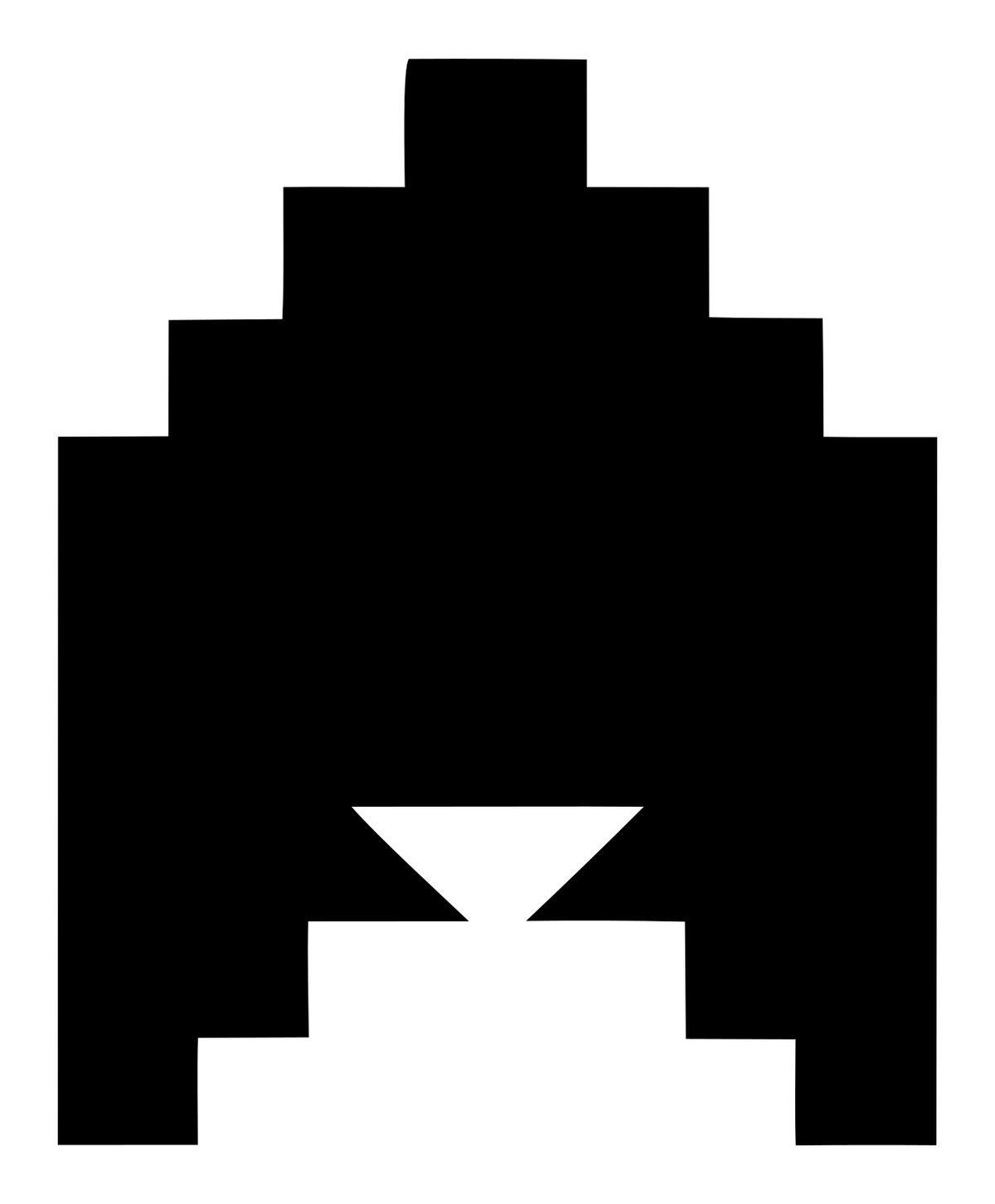 Pixel Crown Stepped Emblem #ffffff/#000000