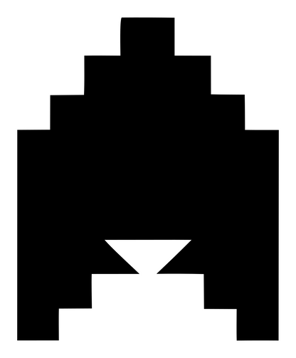 Pixel Crown Stepped Emblem #ffffff/#000000