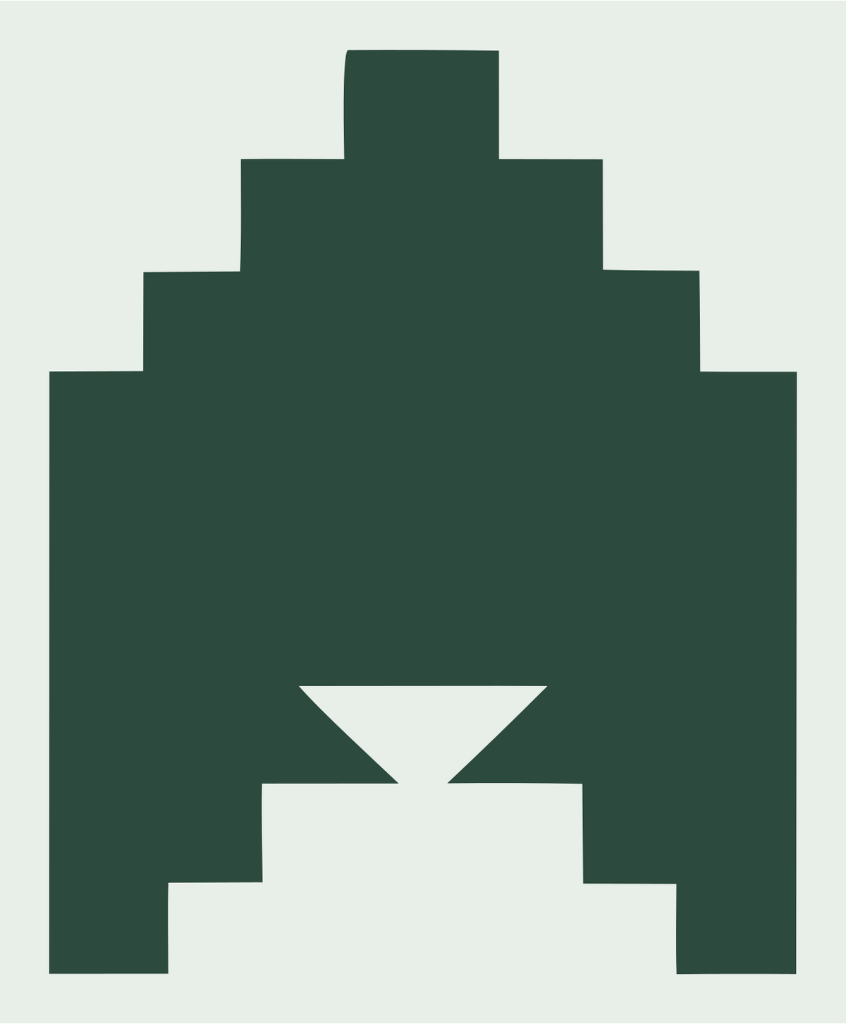 Pixel Crown Stepped Emblem #e8efe9/#2d4a3e