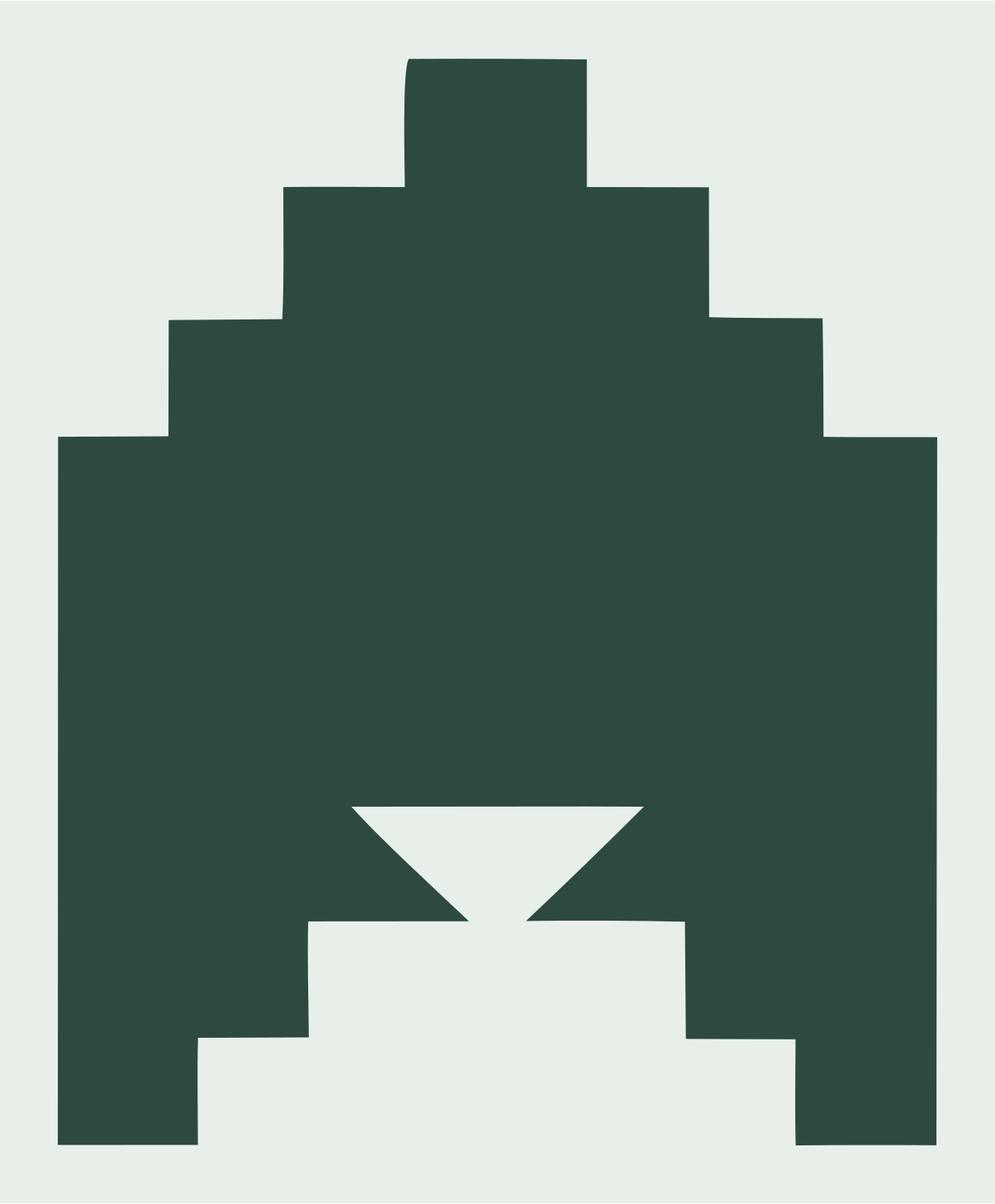 Pixel Crown Stepped Emblem #e8efe9/#2d4a3e